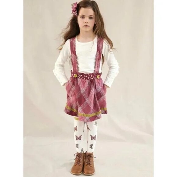 Matilda Jane Other - Matilda Jane You & Me Brushed Flannel Overall Plaid Skirt Size 12 NWT